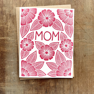 "Mom" Block Printed Greeting Cards, GR42