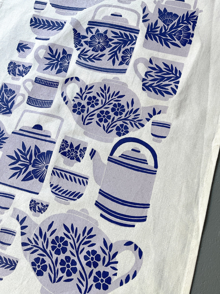 Block Print Floral Tea Towels by Katharine Watson