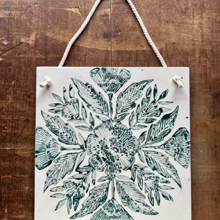 Block Printed Ceramic Wall Hanging, No. 1789