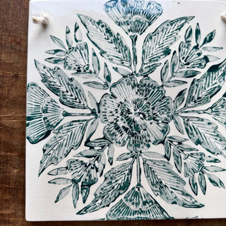 Block Printed Ceramic Wall Hanging, No. 1789