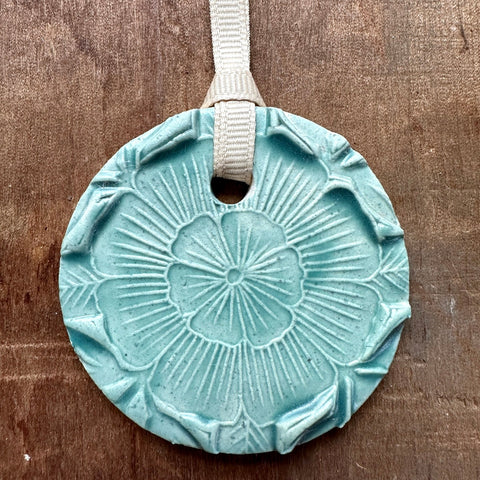 Block Printed Ceramic Ornament - No. 1802