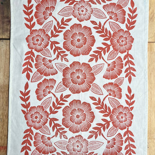 Red Floral Tea Towel, TT22