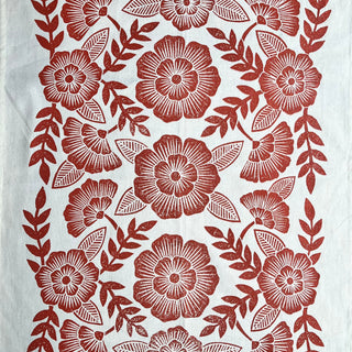 Red Floral Tea Towel, TT22