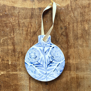 Block Printed Ceramic Ornament - No. 2042