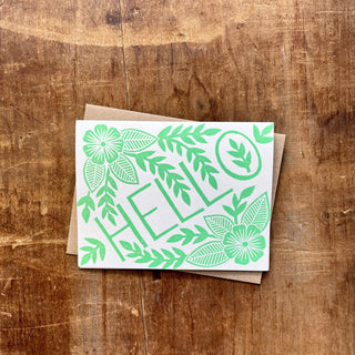 "Hello" Block Printed Greeting Cards, GR53