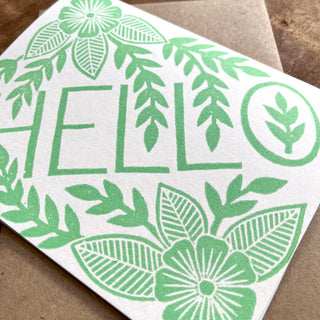 "Hello" Block Printed Greeting Cards, GR53