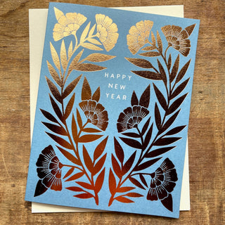 "Happy New Year," Foil Stamped Card