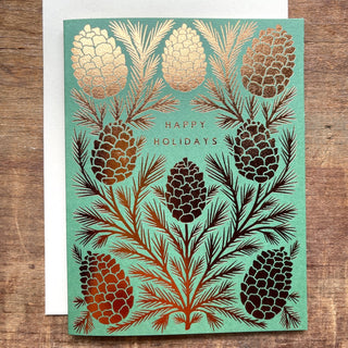 "Happy Holidays," Foil Stamped Card