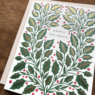 "Happy Holidays" Foil Stamped Card, XM49