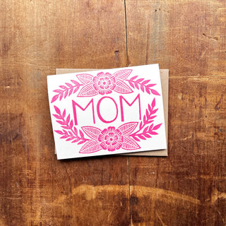 "Mom" Block Printed Greeting Cards, GR58
