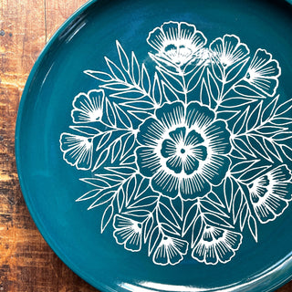 Hand Painted Large Ceramic Platter - No. 1909