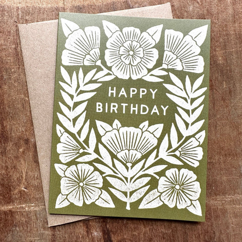 "Happy Birthday," Offset Printed Card, OP08
