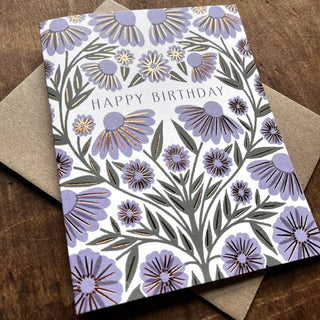 "Happy Birthday," Foil Stamped Card, FL59