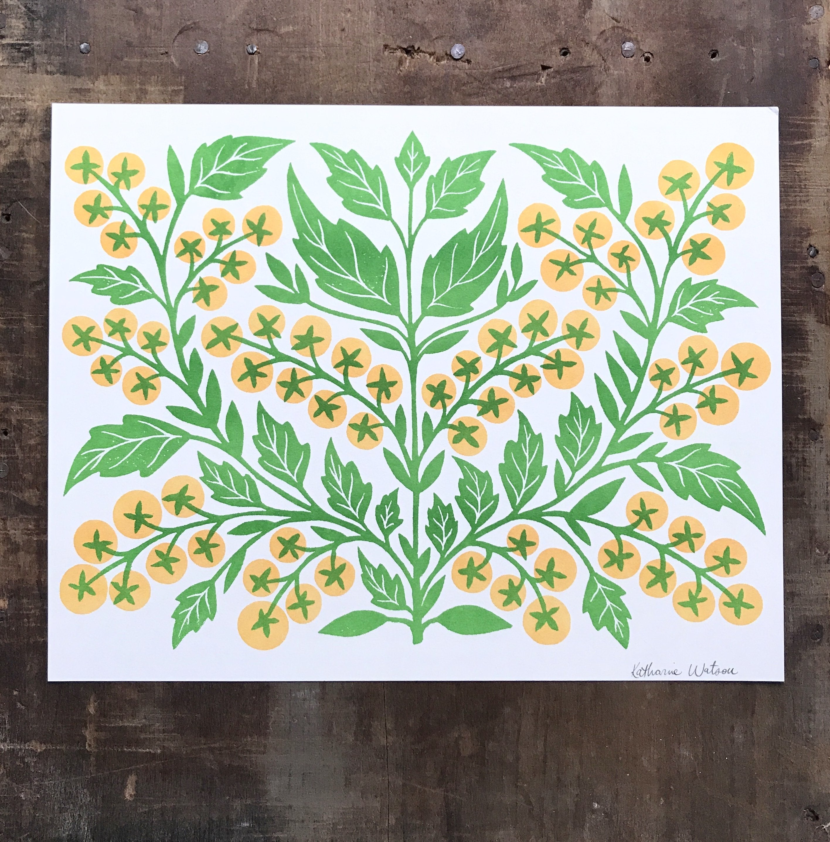 Garden Series: Sungold Tomato Risograph Print – Katharine Watson Shop