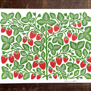 Garden Series: Strawberry Risograph Print, GRP-6
